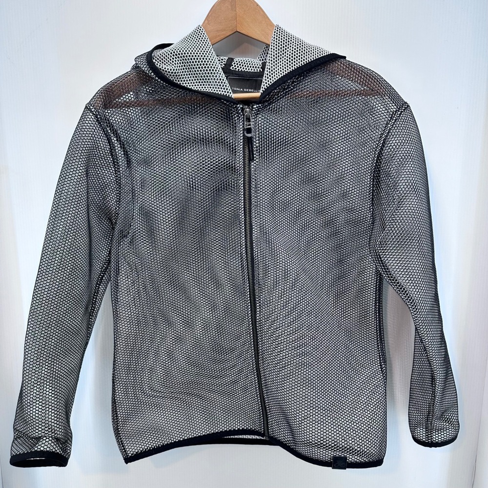 TONIA DEBELLIS Women's‎ S Mesh Zip Up Hoodie Jacket Hooded Athletic